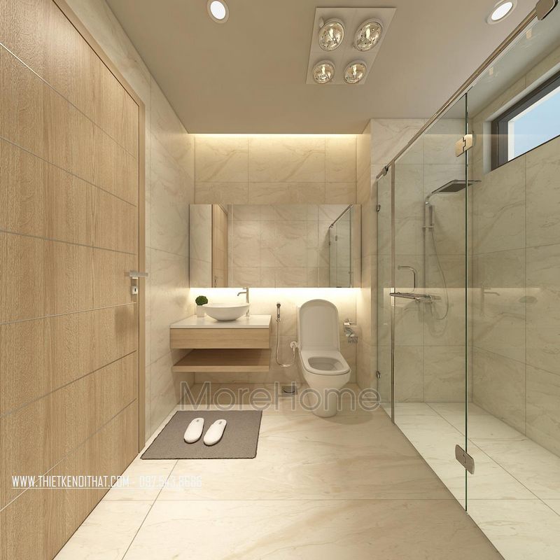 Vách kính nhà tắm chung cư  Mandarin Garden 2 tại Tân Mai